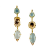Dangle Aquamarine and Agate Earrings