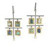 Four Square Blue Stone Dangles