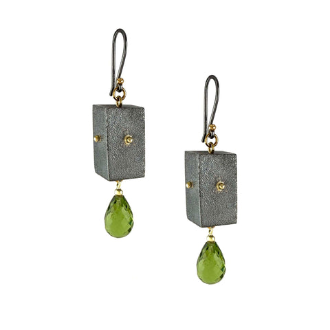 Peridot Box Earrings
