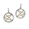 Round Criss Cross Gold Dusted Earrings