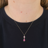 Pink Tourmaline & Diamond Pendant