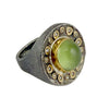 Big Peridot & Diamond Ring