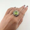 Big Peridot & Diamond Ring