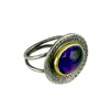 Oval Amethyst Dotted Ring