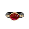 Ruby & Diamond Half Round Band Ring