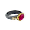 Ruby & Diamond Half Round Band Ring