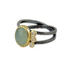 Blue Chalcedony Crossover Ring with Diamonds