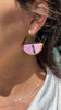 Diam Hoop Threader Earrings, Purple & Black