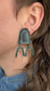 Solid Short Triple Arch Earrings, Chrysocolla