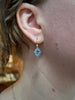 Framed Sapphire Dangle Earrings
