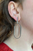 Oval Chain Tube Earring, Silver