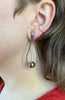 Long Loop Bead Earrings, Silver