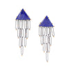 Lapis Triangle Chain Earrings