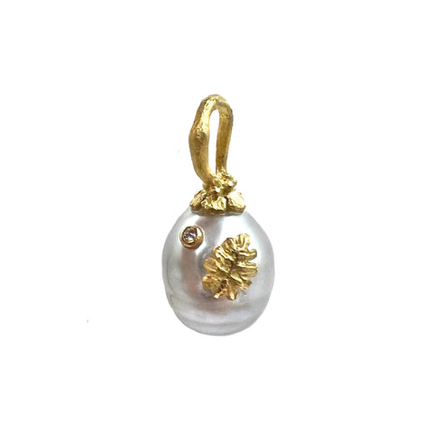 South Sea Pearl Pendant, Leaves