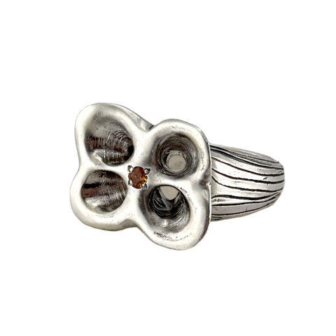 Lined Drop Petal Ring