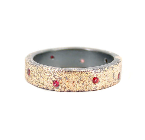 Red Sapphire Gold Dust Ring