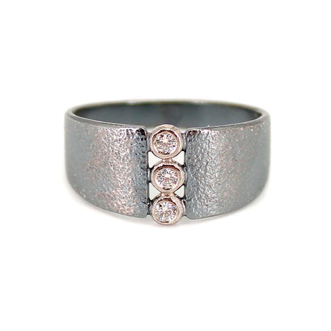 Palladium Triple Diamond Ring