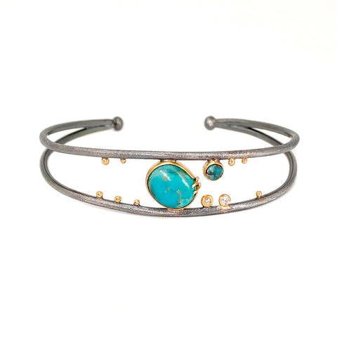 Turquoise Double Band Cuff Bracelet