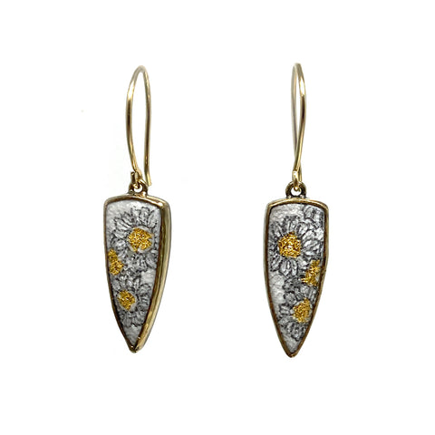 Long Daisy Triangle Earrings