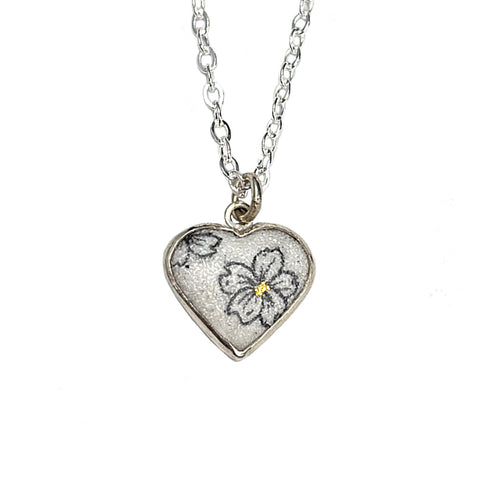 Heart Pendant, Cherry Blossoms