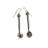 Nail Earrings with Hanging Rubies