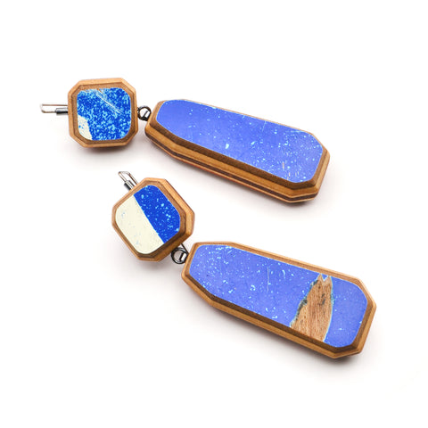 Gem Double Dangles, Blue
