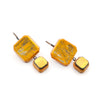Cushion Cut Double Gem Dangles, Yellow