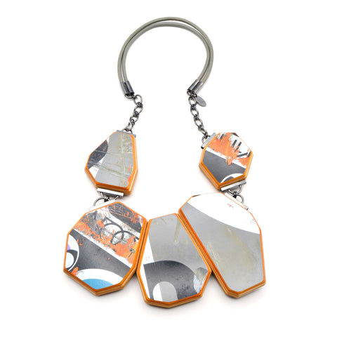Reversible Gem Crescent Necklace