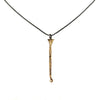 Gilded Italian Nail Necklace with Black Diamond and Scrolled Tip
