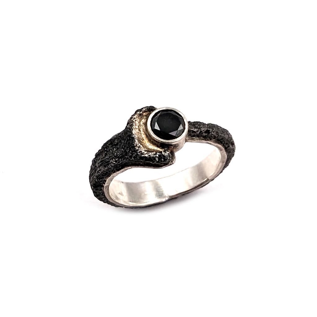 Nail Ring with .5 ct Black Diamond