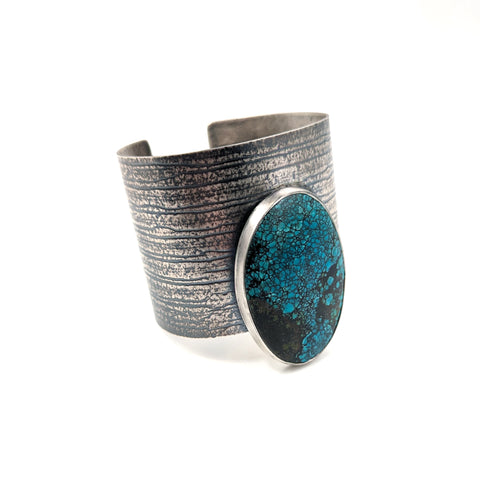 Wide Patterned Cuff Bracelet, Turquoise