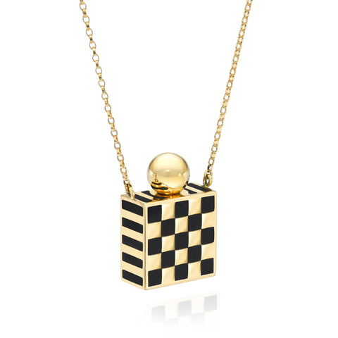 Checkerboard Bottle Necklace
