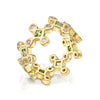Peridot and Sapphire Crown Eternity Band