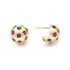 Rhodolite Polka Dot Ball Button Earrings