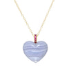 Heart Dollop Necklace, Blue Lace Agate