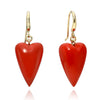 Coral Heart Drop Dangle Earrings