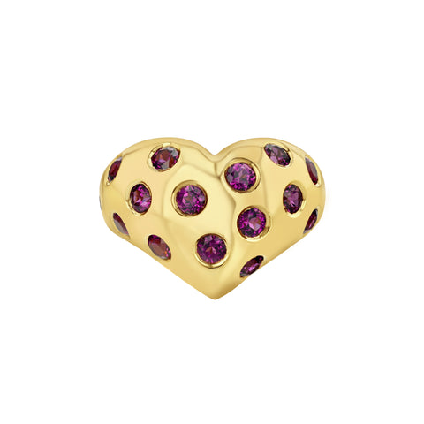 Rhodolite Polka Dot Heart Ring