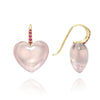 Heart Dollop Earrings, Rose Quartz