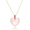 Heart Dollop Necklace, Rose Quartz
