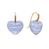 Heart Dollop Earrings, Blue Lace Agate