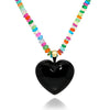 Onyx Heart Candy Opal Necklace