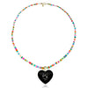 Onyx Heart Candy Opal Necklace