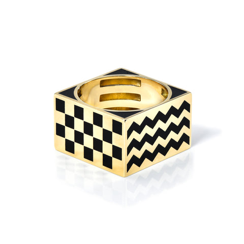 Patterned Block Ring