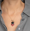 Onyx Bleeding Heart Necklace