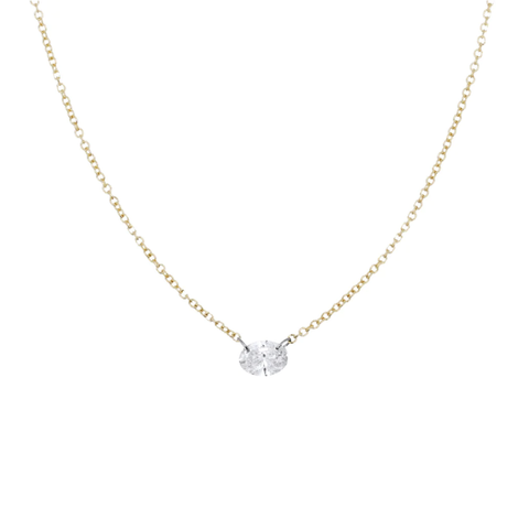 Floating Diamond Necklace, Oval