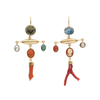 Coral and Turquoise Balance Drop Earrings