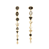 Nine Charm Multi Drop Earrings, Black