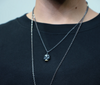 Small Black Skull Pendant Necklace