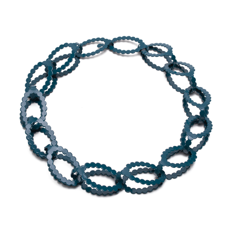 Pearl Oval Chain, Teal