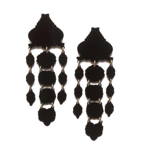 Chandelier Max 01 Earrings, Black